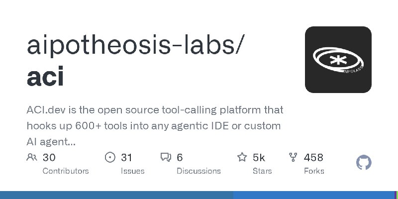 GitHub - aipotheosis-labs/aci: ACI.dev is the open source tool-calling platform that hooks up 600+ tools into any agentic IDE or…